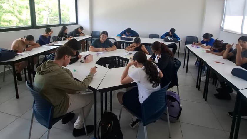Students learning in classroom